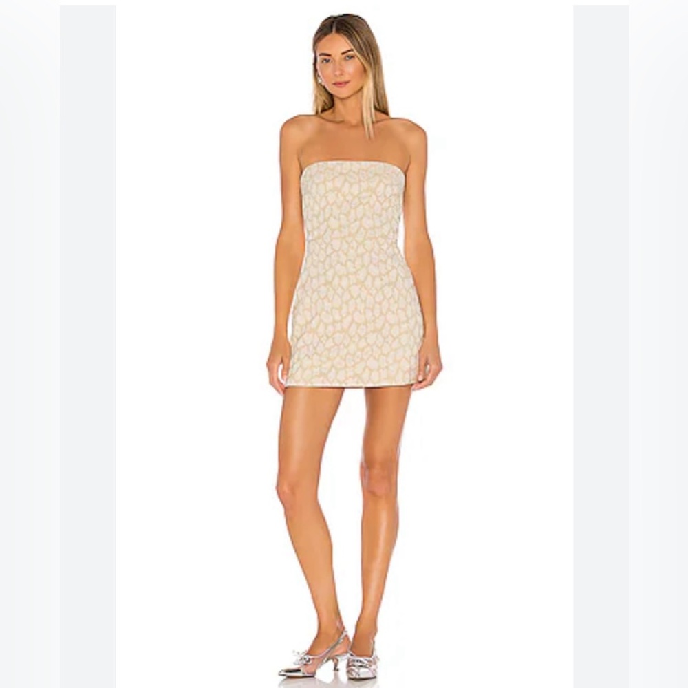 Lovers + Friends Women’s 2 Piece Cream Leopard Print Suite. Size Small